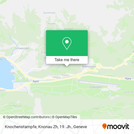 Knochenstampfe, Knonau Zh, 19. Jh. map