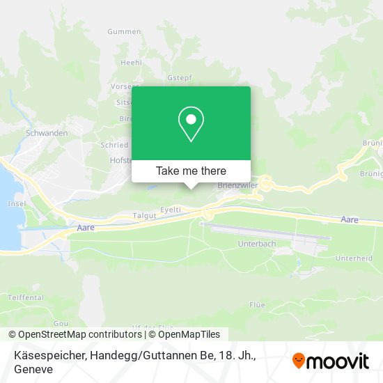 Käsespeicher, Handegg / Guttannen Be, 18. Jh. map