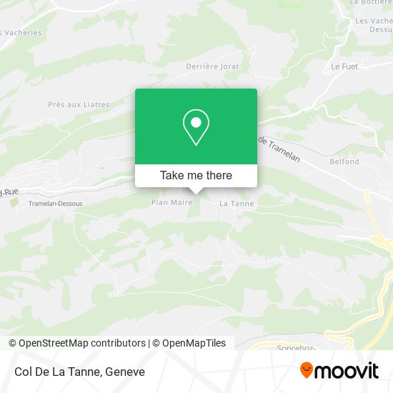 Col De La Tanne map