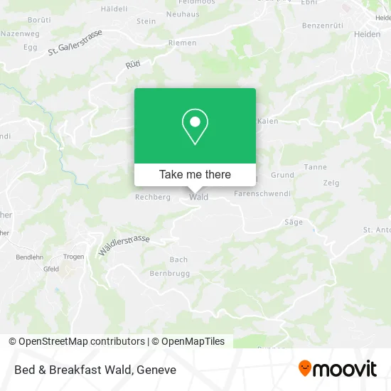 Bed & Breakfast Wald map