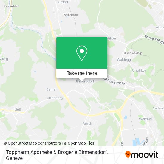 Toppharm Apotheke & Drogerie Birmensdorf map