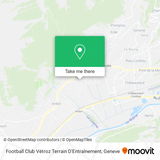 Football Club Vétroz Terrain D'Entraînement map