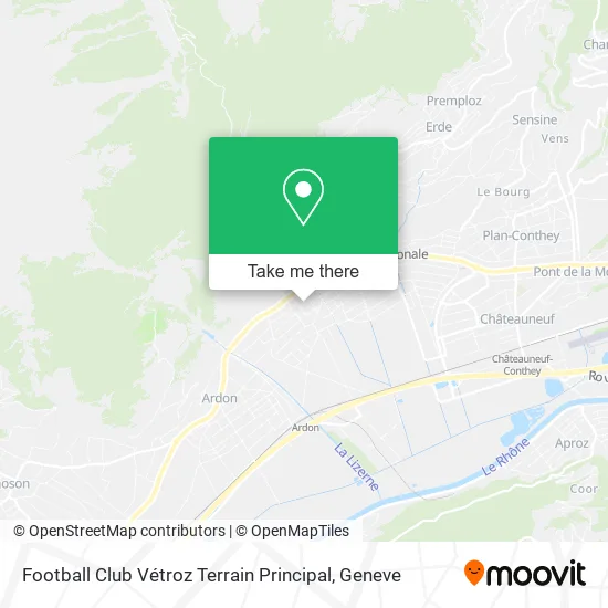 Football Club Vétroz Terrain Principal map