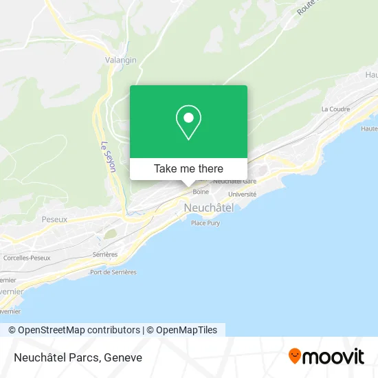 Neuchâtel Parcs map