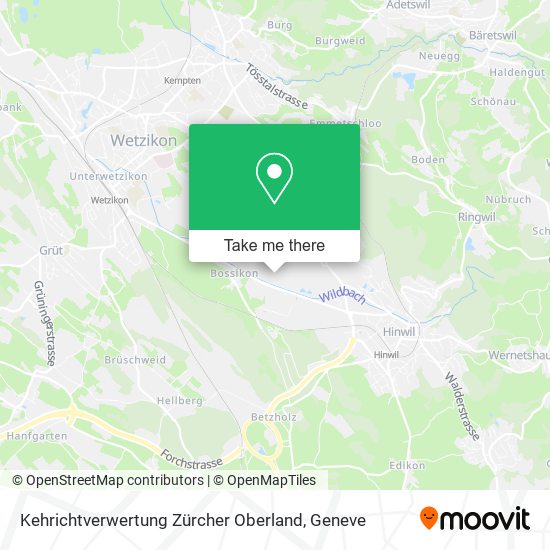 Kehrichtverwertung Zürcher Oberland plan