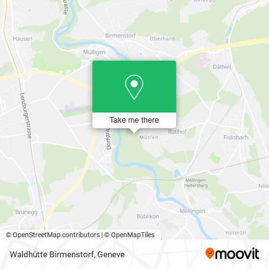 Waldhütte Birmenstorf map