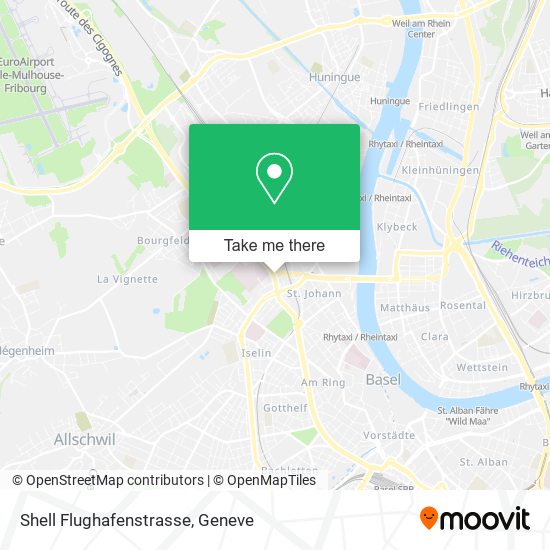 Shell Flughafenstrasse map