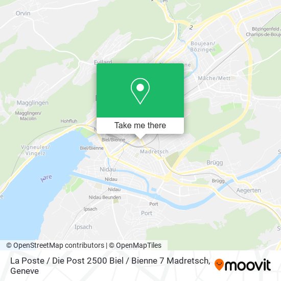 La Poste / Die Post 2500 Biel / Bienne 7 Madretsch map