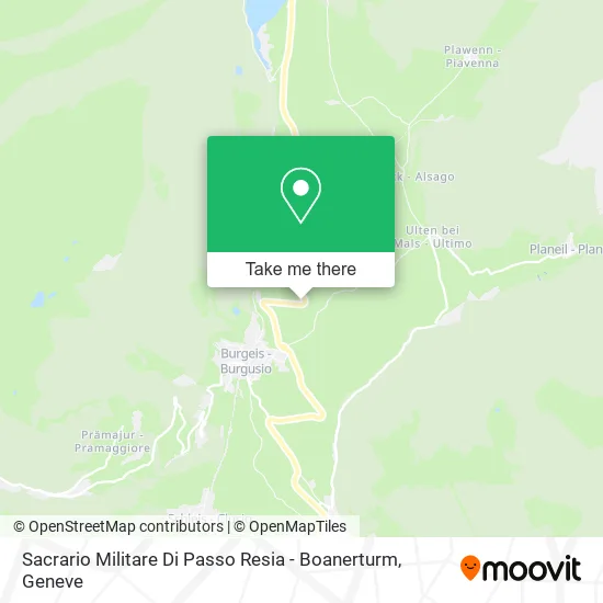 Sacrario Militare Di Passo Resia - Boanerturm map