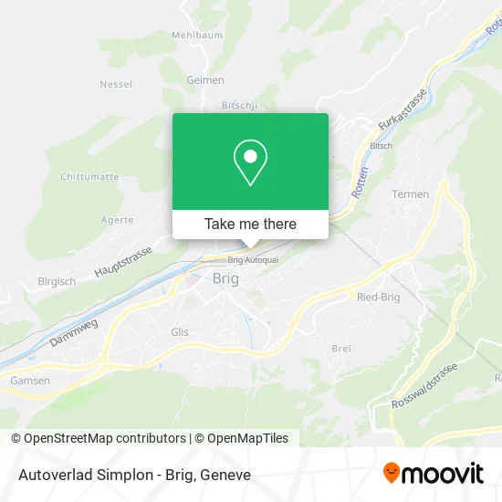 Autoverlad Simplon - Brig map