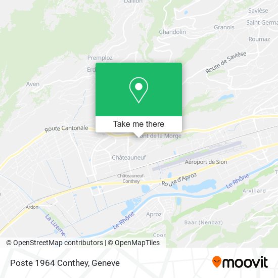 Poste 1964 Conthey map
