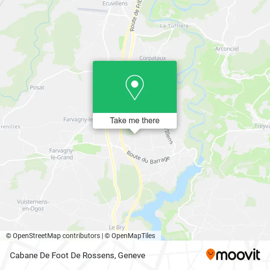 Cabane De Foot De Rossens map