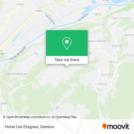 Hotel Les Etagnes map