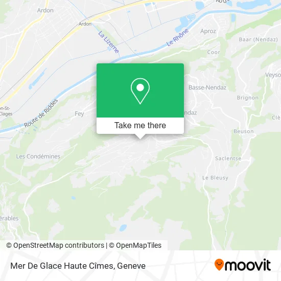 Mer De Glace Haute Cîmes map