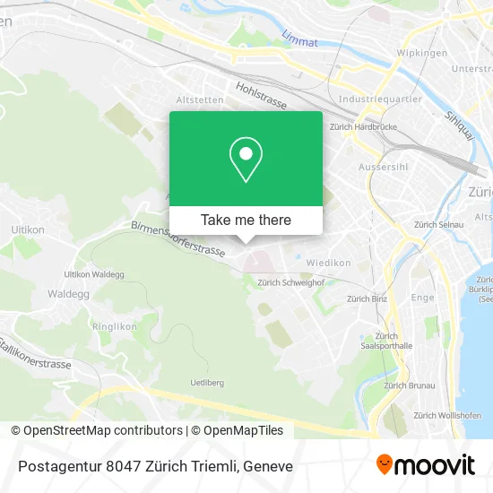 Postagentur 8047 Zürich Triemli map