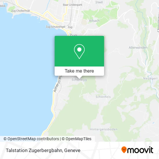 Talstation Zugerbergbahn map