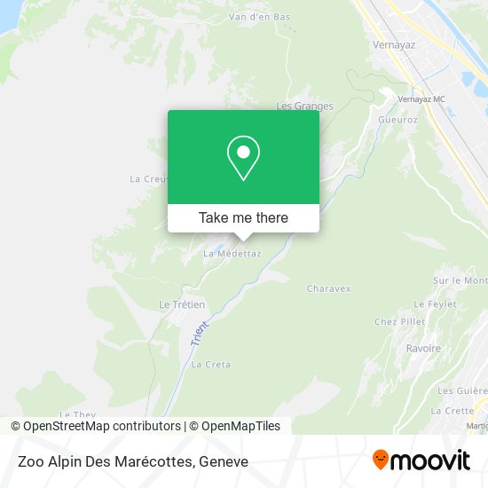 Zoo Alpin Des Marécottes map
