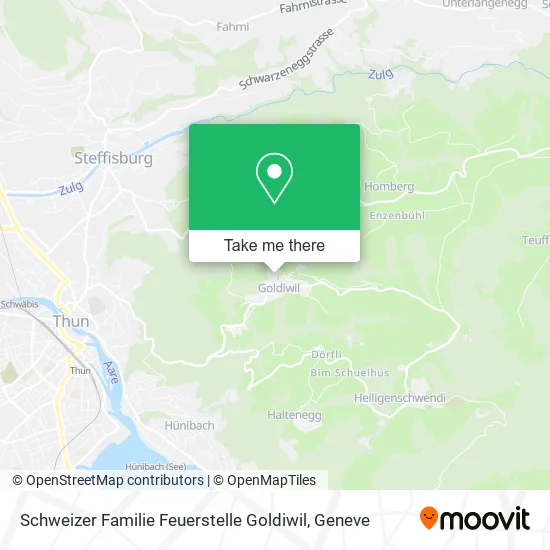 Schweizer Familie Feuerstelle Goldiwil map
