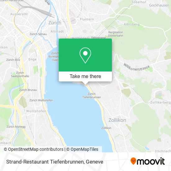 Strand-Restaurant Tiefenbrunnen map