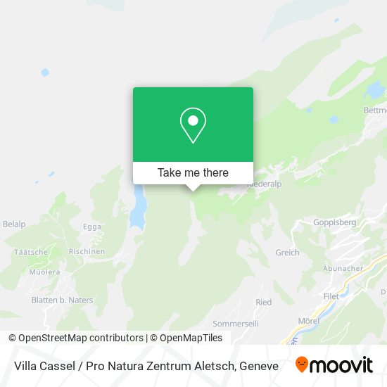 Villa Cassel / Pro Natura Zentrum Aletsch map