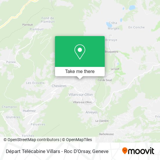 Départ Télécabine Villars - Roc D'Orsay map