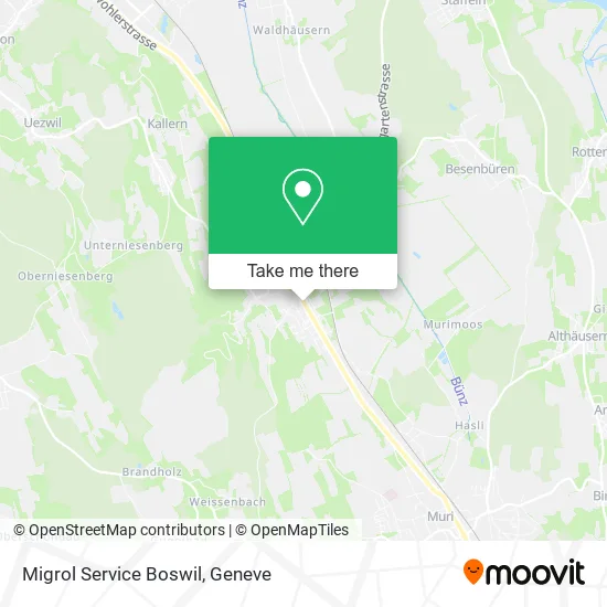 Migrol Service Boswil map