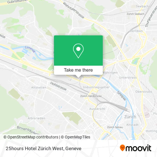 25hours Hotel Zürich West map