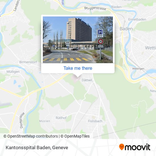 Kantonsspital Baden map