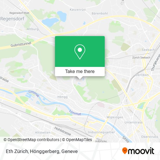 Eth Zürich, Hönggerberg map
