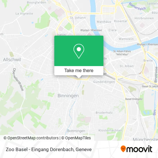Zoo Basel - Eingang Dorenbach map