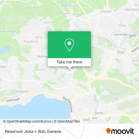 Reservoir Jona + Rüti map