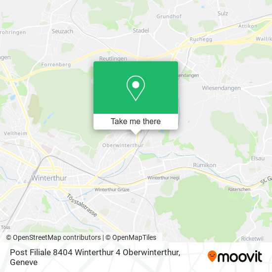 Post Filiale 8404 Winterthur 4 Oberwinterthur map