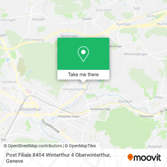 Post Filiale 8404 Winterthur 4 Oberwinterthur map