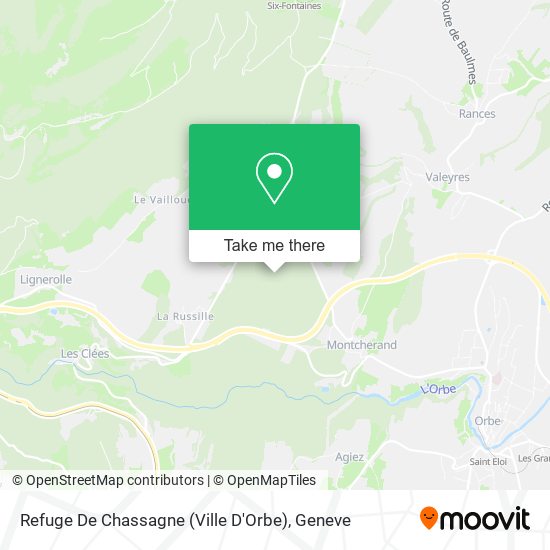 Refuge De Chassagne (Ville D'Orbe) map