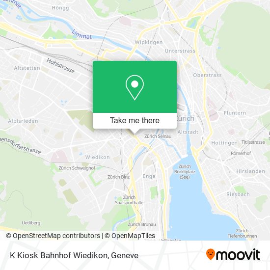 K Kiosk Bahnhof Wiedikon map