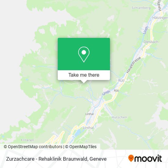 Zurzachcare - Rehaklinik Braunwald map