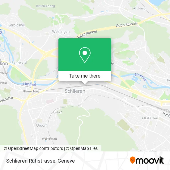Schlieren Rütistrasse map