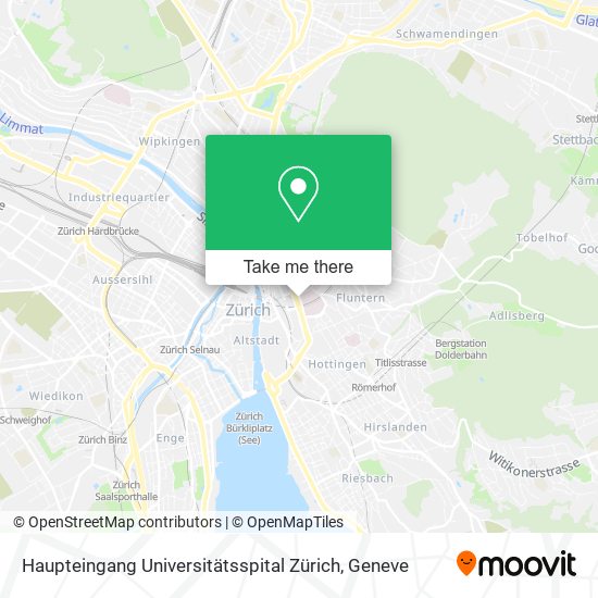 Haupteingang Universitätsspital Zürich map