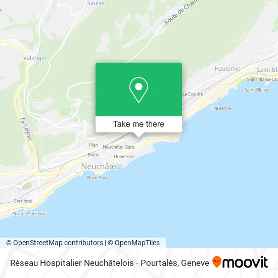 Réseau Hospitalier Neuchâtelois - Pourtalès map