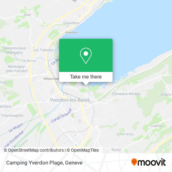 Camping Yverdon Plage map
