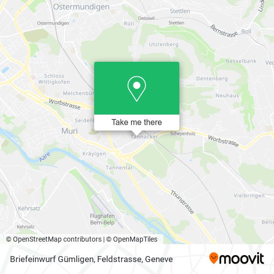 Briefeinwurf Gümligen, Feldstrasse map