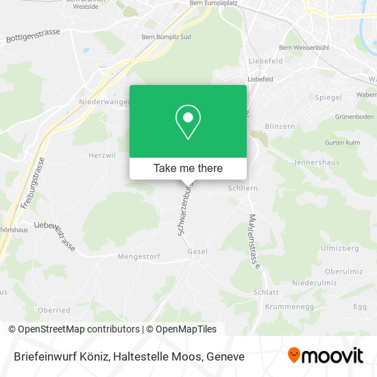 Briefeinwurf Köniz, Haltestelle Moos map