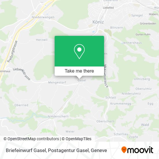 Briefeinwurf Gasel, Postagentur Gasel map