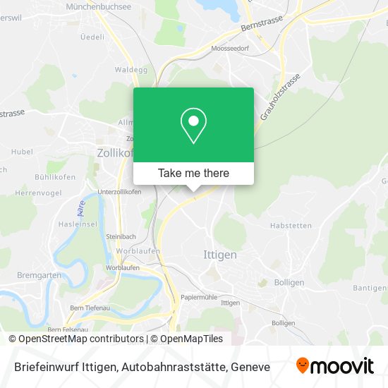 Briefeinwurf Ittigen, Autobahnraststätte map