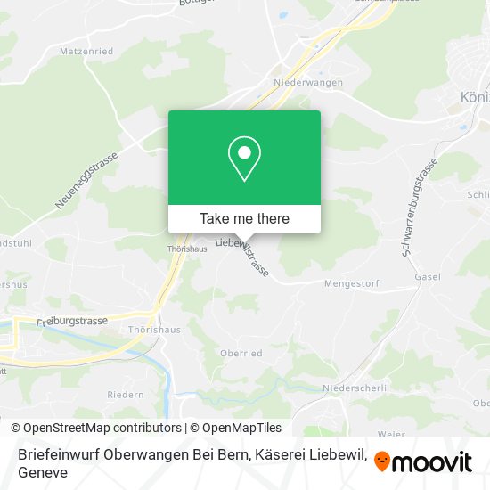 Briefeinwurf Oberwangen Bei Bern, Käserei Liebewil map