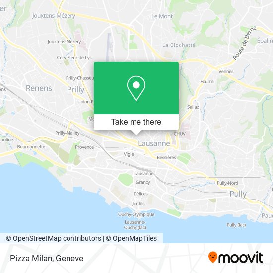 Pizza Milan map