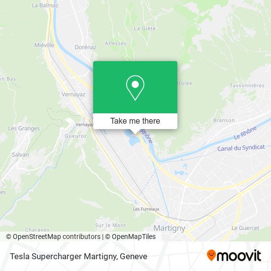 Tesla Supercharger Martigny plan