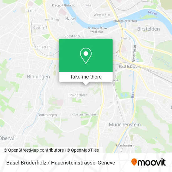 Basel Bruderholz / Hauensteinstrasse map