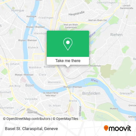 Basel St. Claraspital map