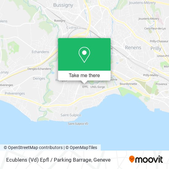 Ecublens (Vd) Epfl / Parking Barrage map